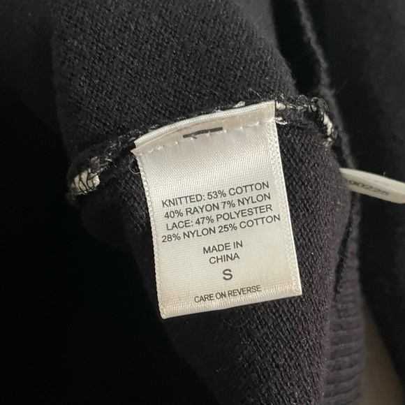 7th Avenue Black and Cream Floral Print Long Sleeve Cardigan Size S - Picture 6 of 6